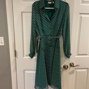 Green polka dress